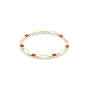 Garnets and White Topaz studded Bracelet