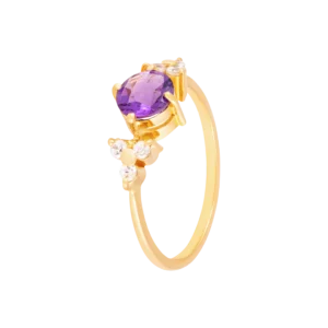 Amethyst and White Topaz Studded Ring