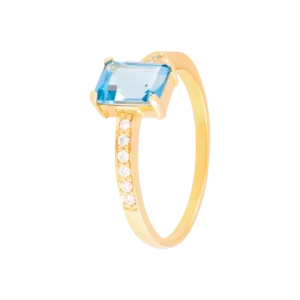 Blue Topaz and White Topaz Studded Ring