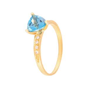 Blue Topaz and White Topaz Studded Ring