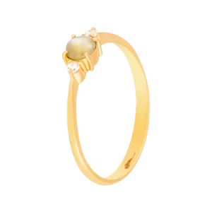 Cats eye and Diamond Studded  Ring