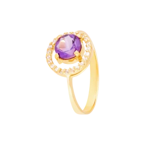 Lavender Sapphire and Diamonds Studded Ring